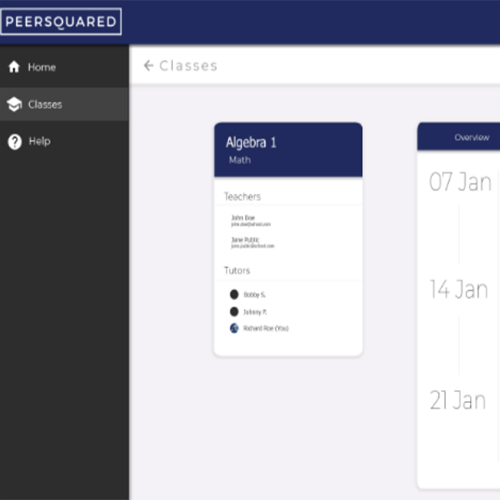 User interface of PeerSquared's scheduling.